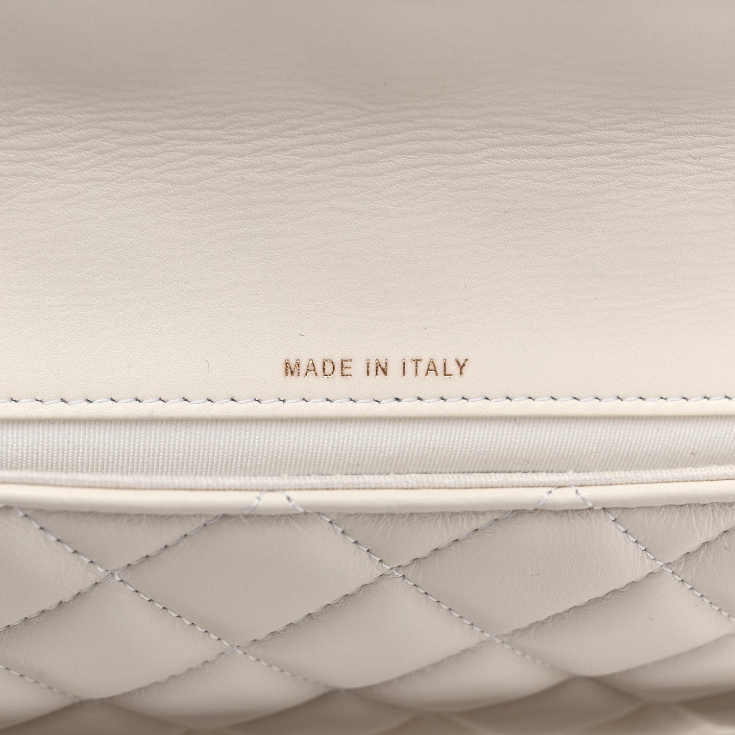 Chanel Calfskin Quilted Enchained Clutch White 7 of 8