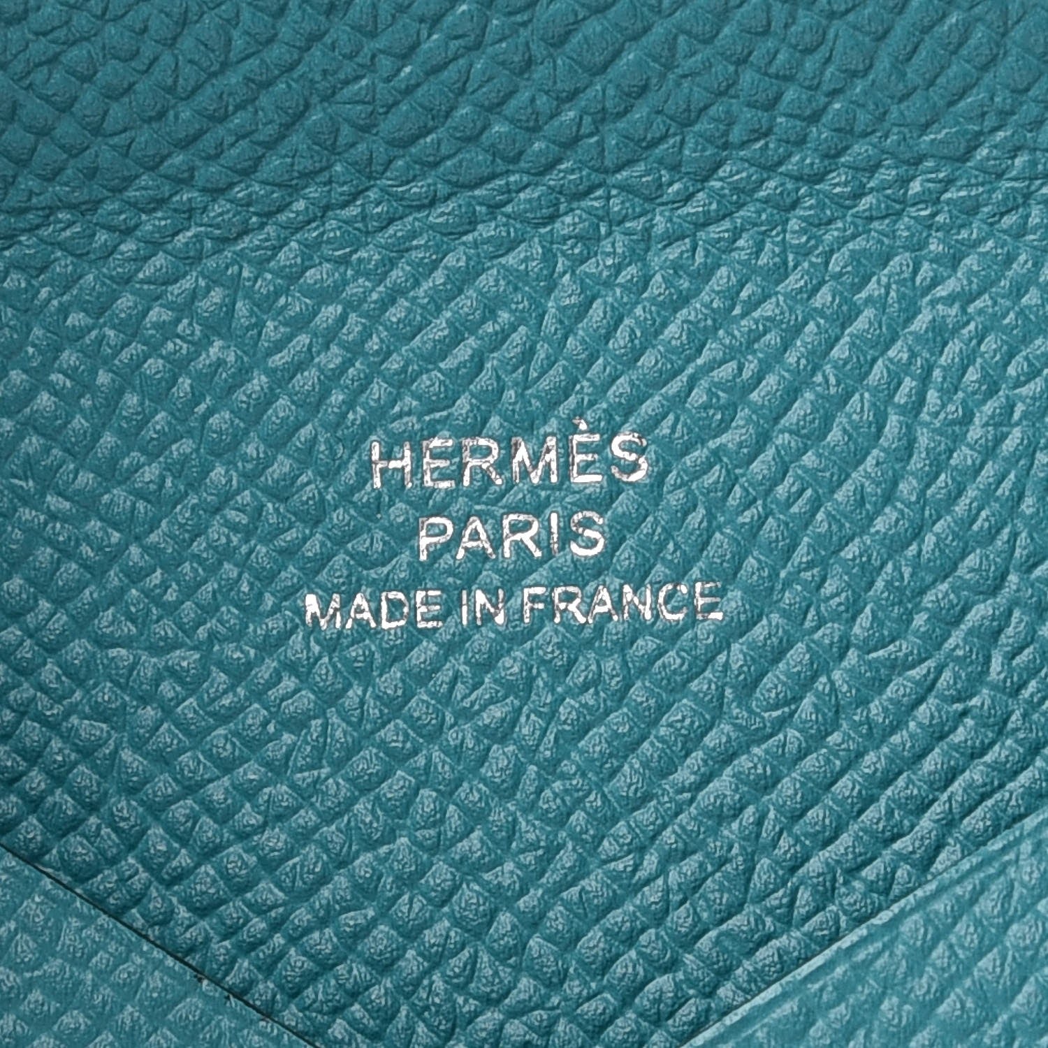 Hermes Epsom Calvi Card Case Bleu Paon 6 of 18