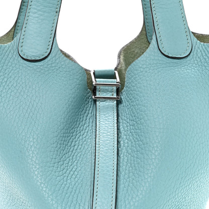 Hermes Taurillon Clemence Picotin Lock 18 PM Bleu Atoll 7 of 11