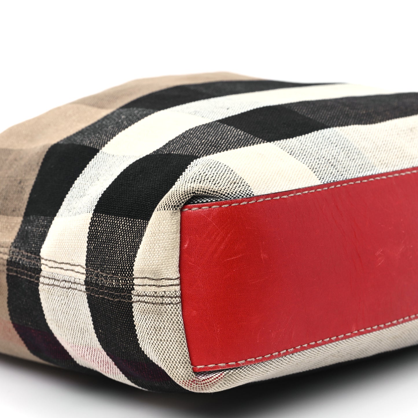 Canvas Mega Check Medium Tottenham Brit Tote Cadmium Red