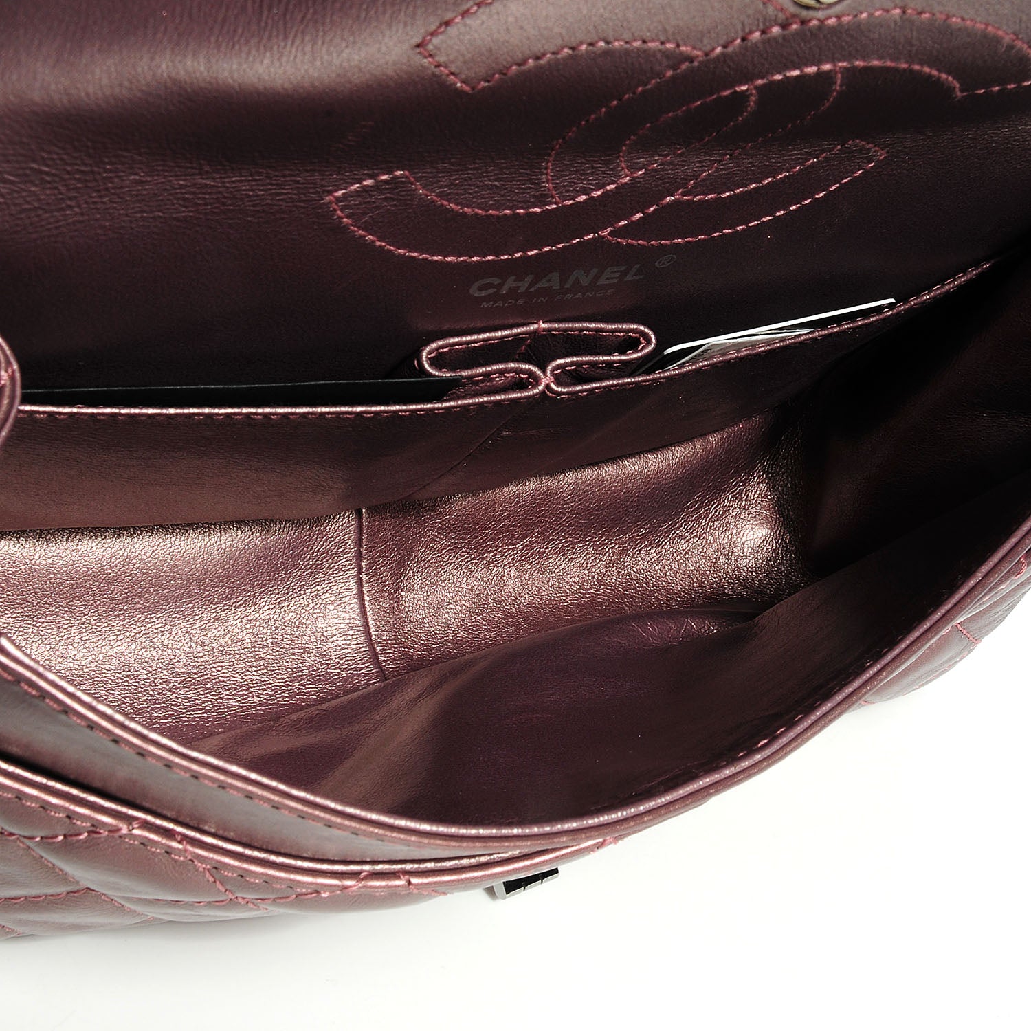Chanel Calfskin 2.55 Reissue 226 Flap Metallic Rose Fonce 8 of 9