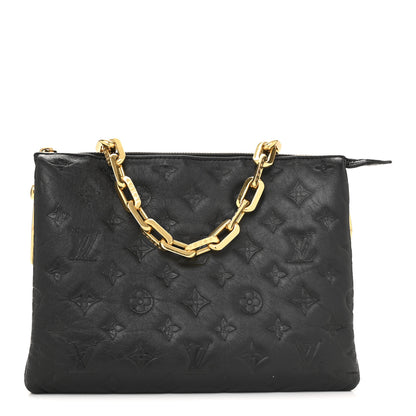 Louis Vuitton Lambskin Embossed Monogram Coussin PM Black 1 of 16