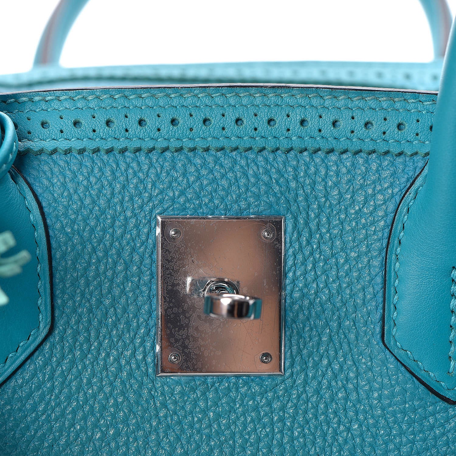 Hermes Togo Swift Ghillies Birkin 30 Turquoise 9 of 29