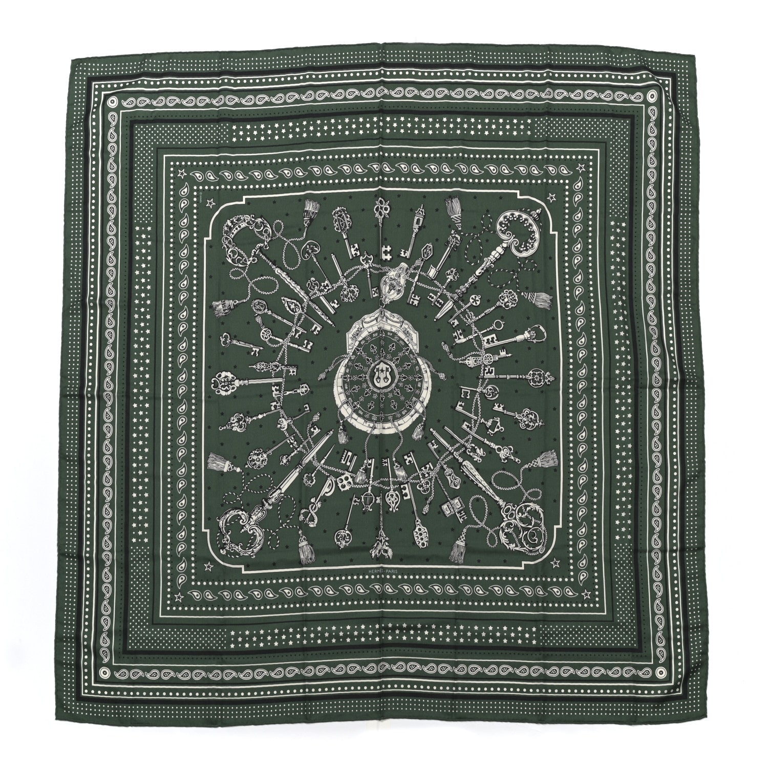 Hermes Cashmere Silk Les Cles Bandana Shawl 140 1 of 4