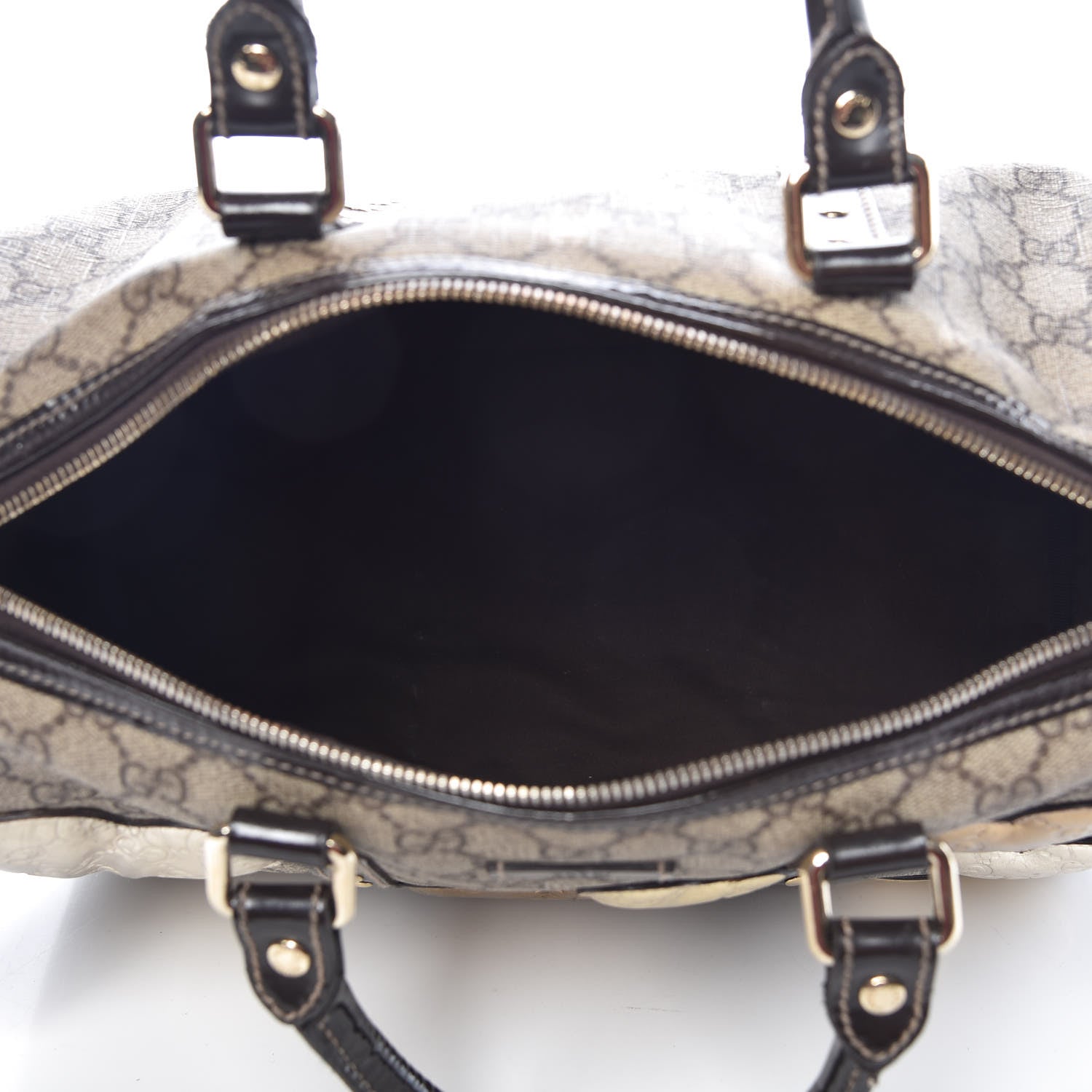 Gucci Monogram Guccissima Hearts Studded Medium Joy Boston Dark Brown 5 of 9