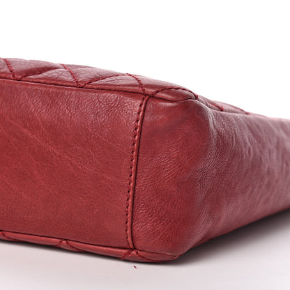Chanel Calfskin Quilted Petit Shopping Tote PST Dark Red 8 of 14