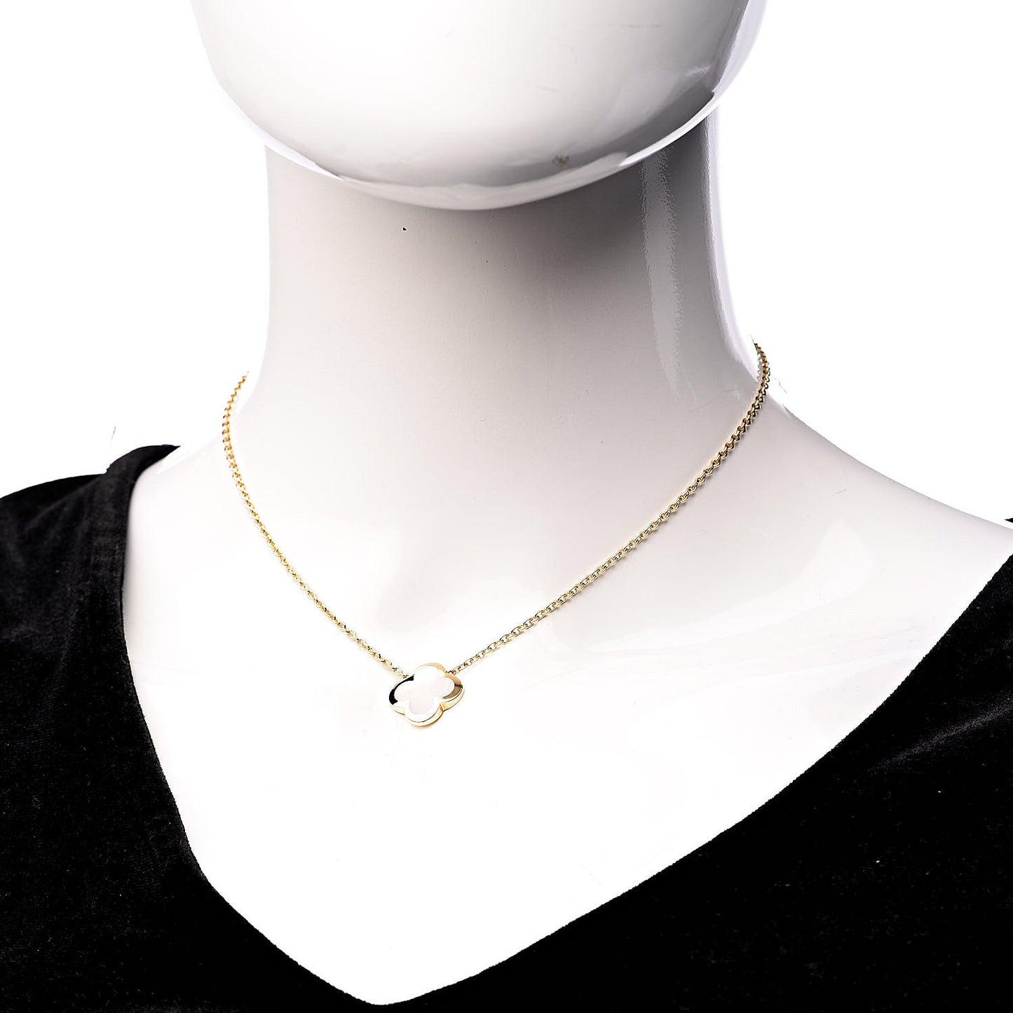 18K Yellow Gold Mother of Pearl Pure Alhambra Pendant Necklace