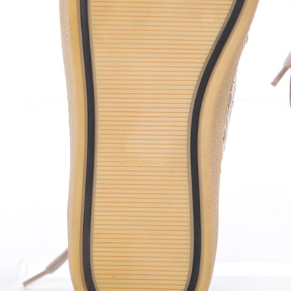Chanel Grained Goatskin Hollow Out Flower Sneakers 37 Beige Black 6 of 8