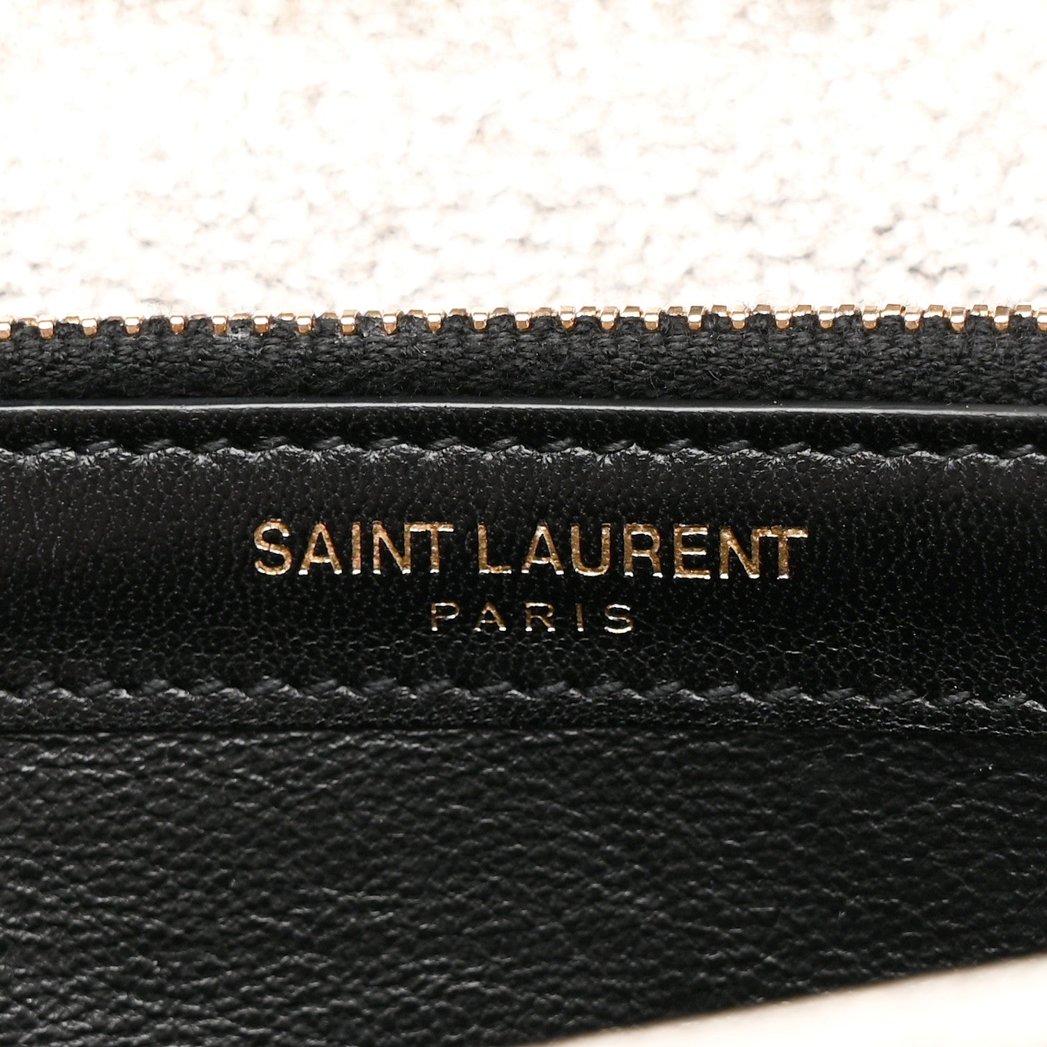 Saint Laurent Metallic Crackled Calfskin Matelasse Chevron Monogram Chain Wallet Gold 7 of 12