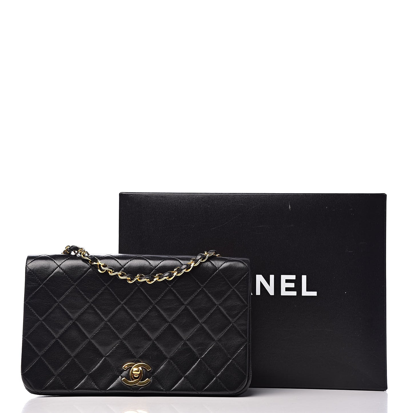 Lambskin Quilted Small Single Flap Bag Black