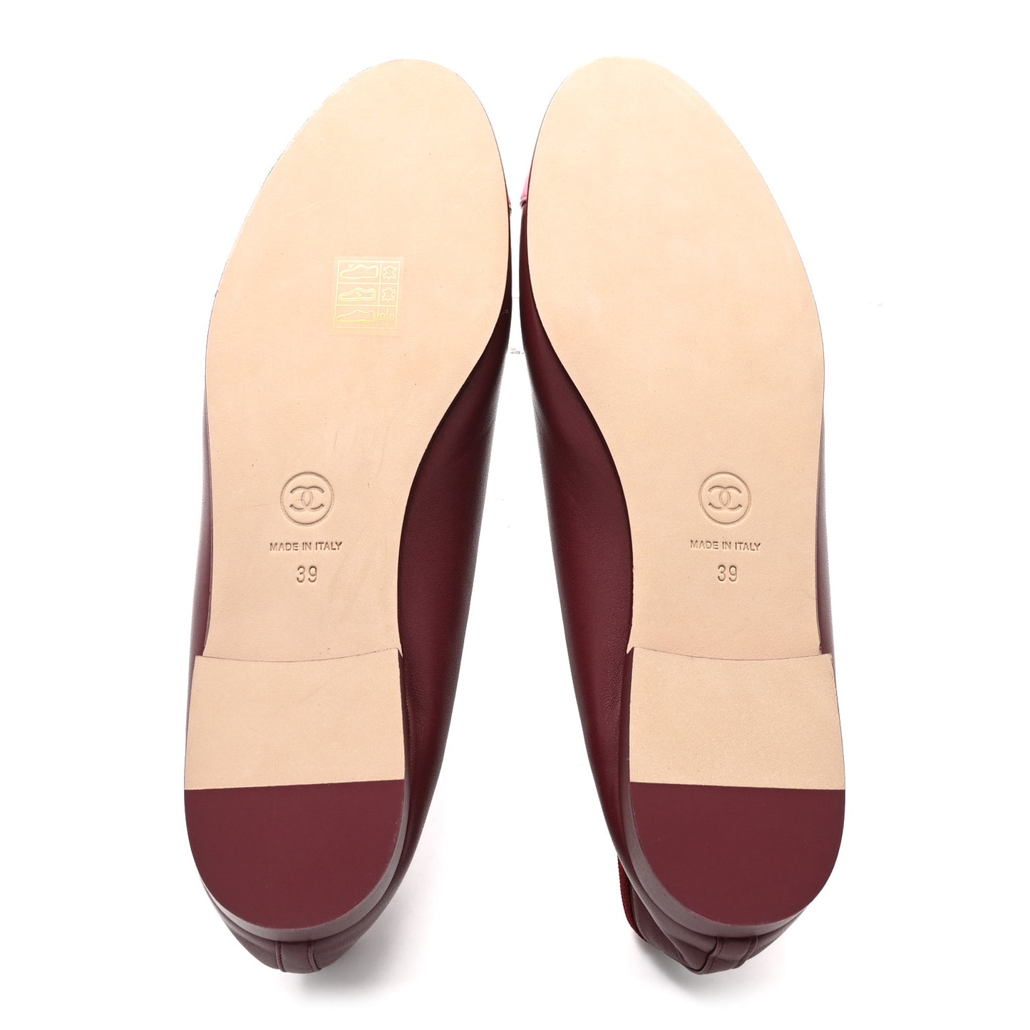 Lambskin Cap Toe CC Slingback Flats 38 Burgundy Pink 39 Burgundy Pink