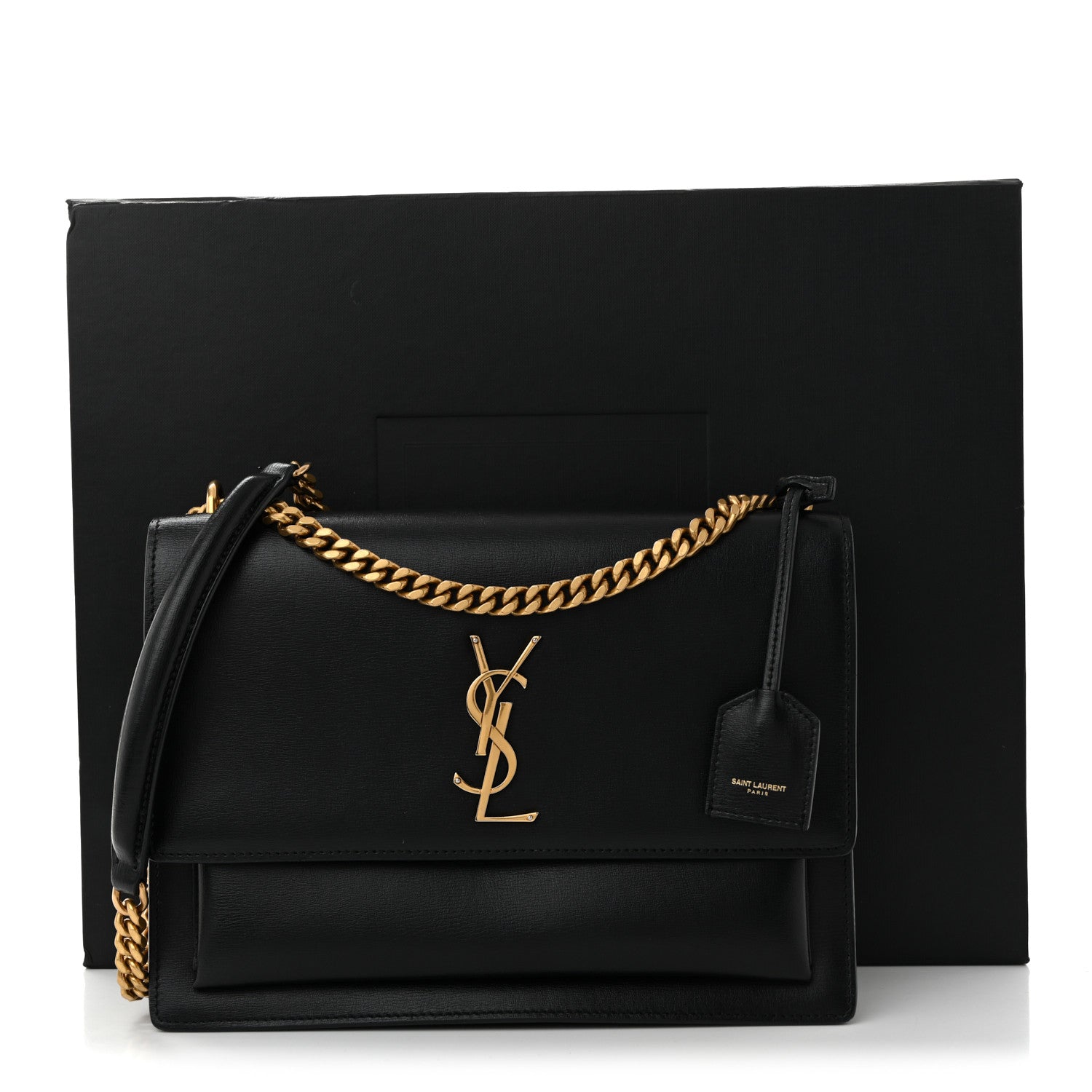 Saint Laurent Calfskin Large Monogram Sunset Black 11 of 11