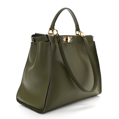 Fendi Vitello Seta Plexiglass Granite Large Peekaboo Iconic Satchel Equatore 3 of 10