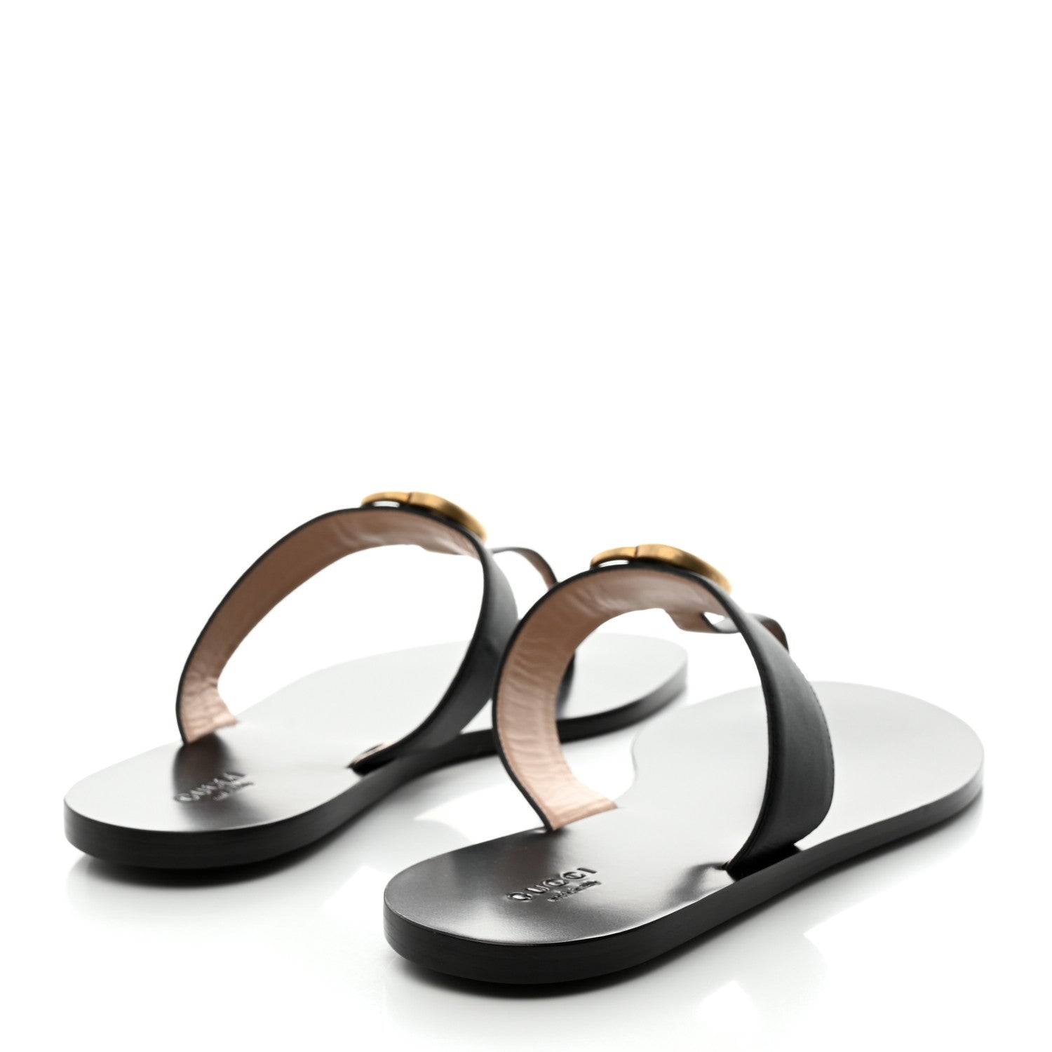 Gucci Calfskin GG Marmont Thong Sandals 40.5 Black 4 of 8