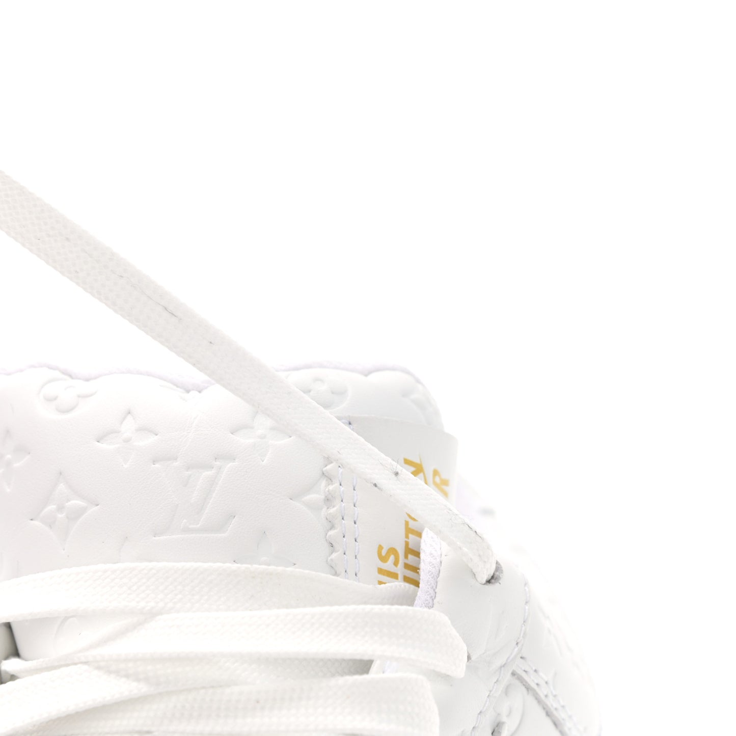 X NIKE AIR FORCE 1 Calfskin Monogram Mens Low Top Sneakers 9 White