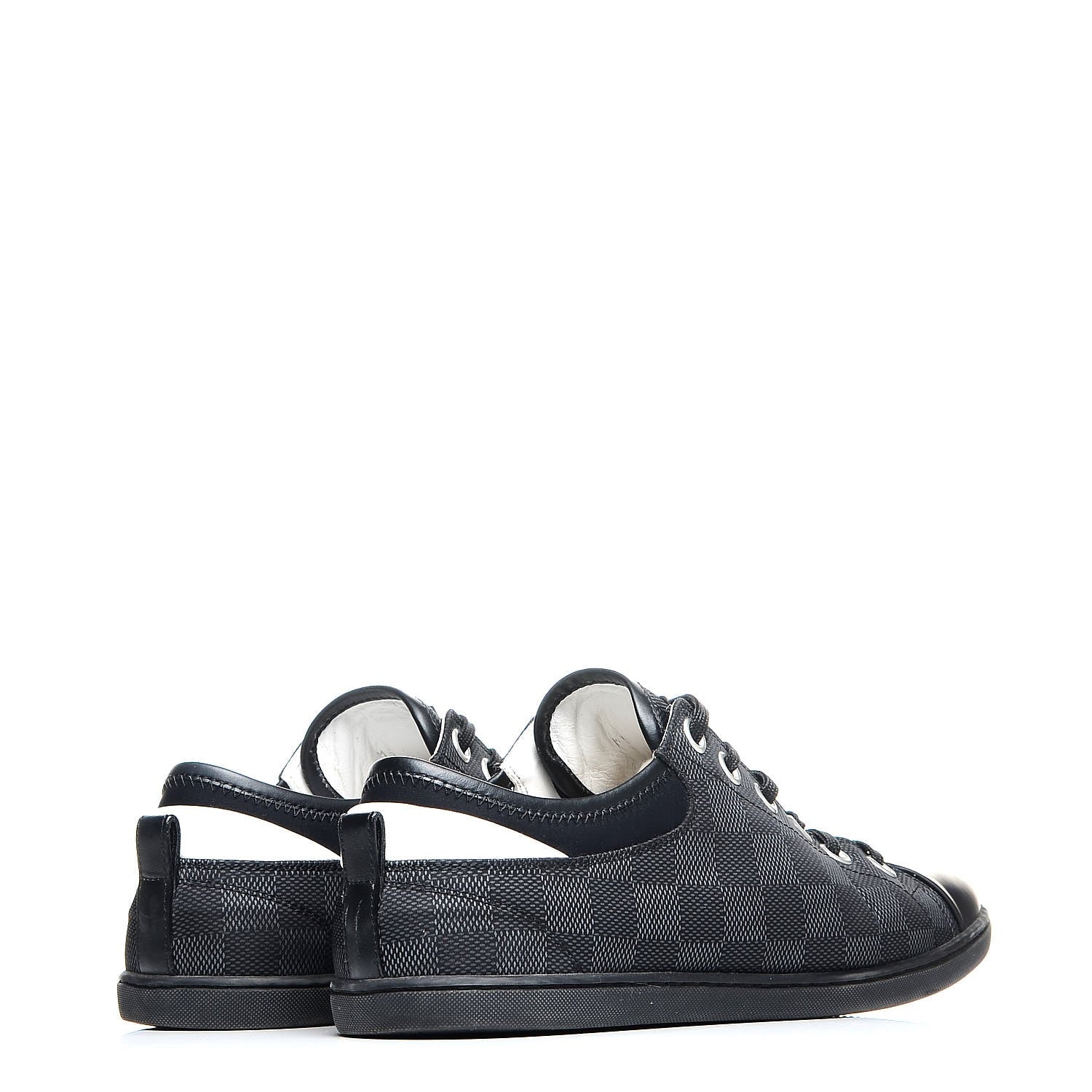Louis Vuitton Lambskin Damier Graphite Baseball Sneakers 6 Black 4 of 8