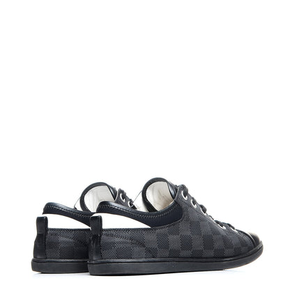 Louis Vuitton Lambskin Damier Graphite Baseball Sneakers 6 Black 4 of 8
