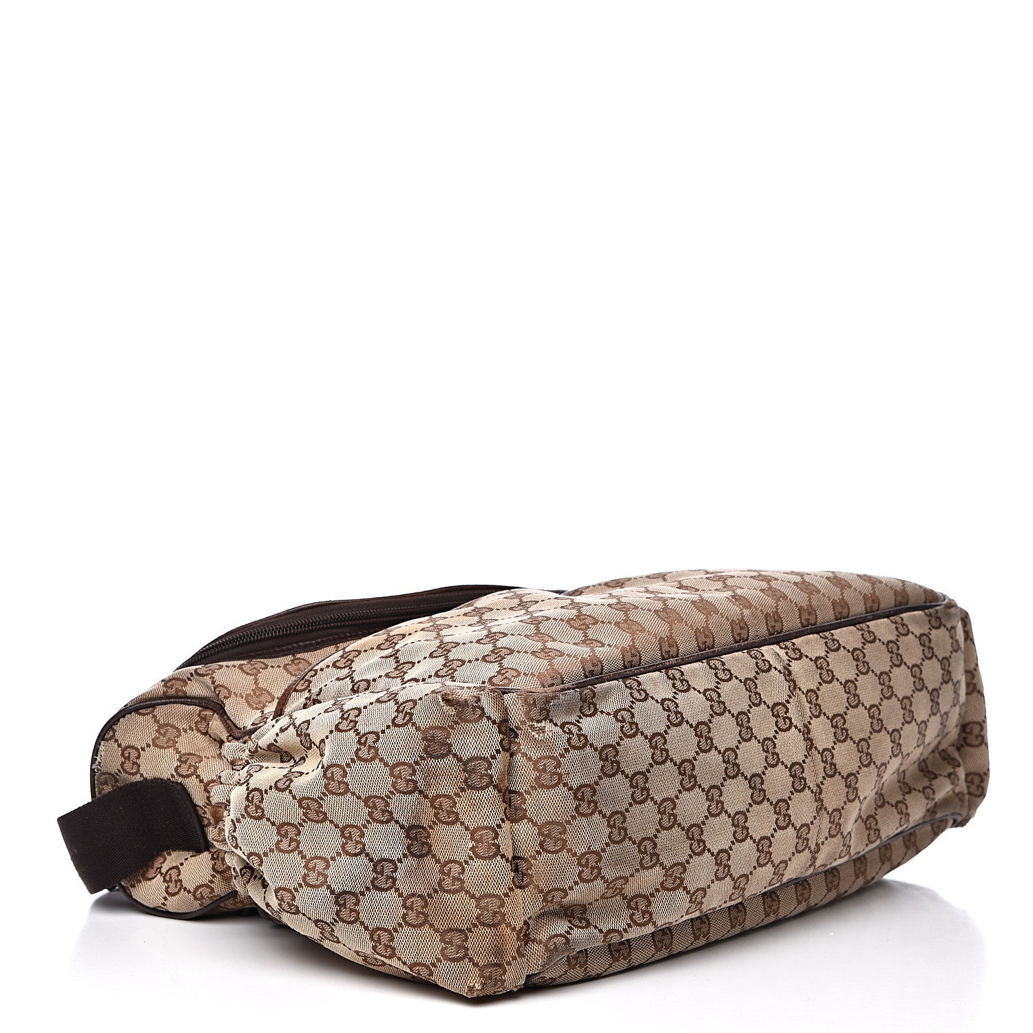 Gucci Monogram Natural Pigskin Large Diaper Bag Beige Ebony Cocoa Dark Chocolate 4 of 18