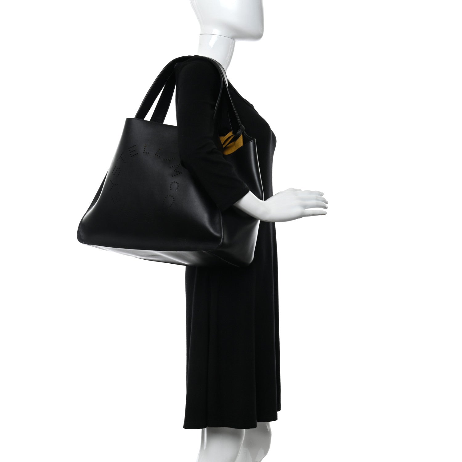 Stella McCartney Eco Alter Nappa East West Perforated Tote Black 2 of 10