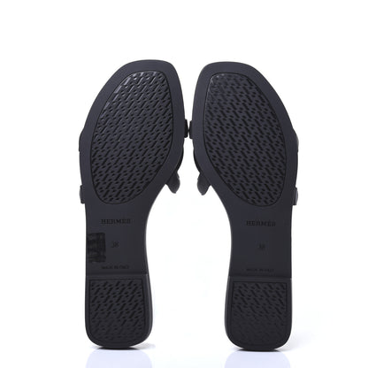 Hermes Rubber Aloha Sandals 38 Black 5 of 8