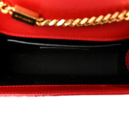 Saint Laurent Grain De Poudre Small Monogram Kate Satchel Red 5 of 11