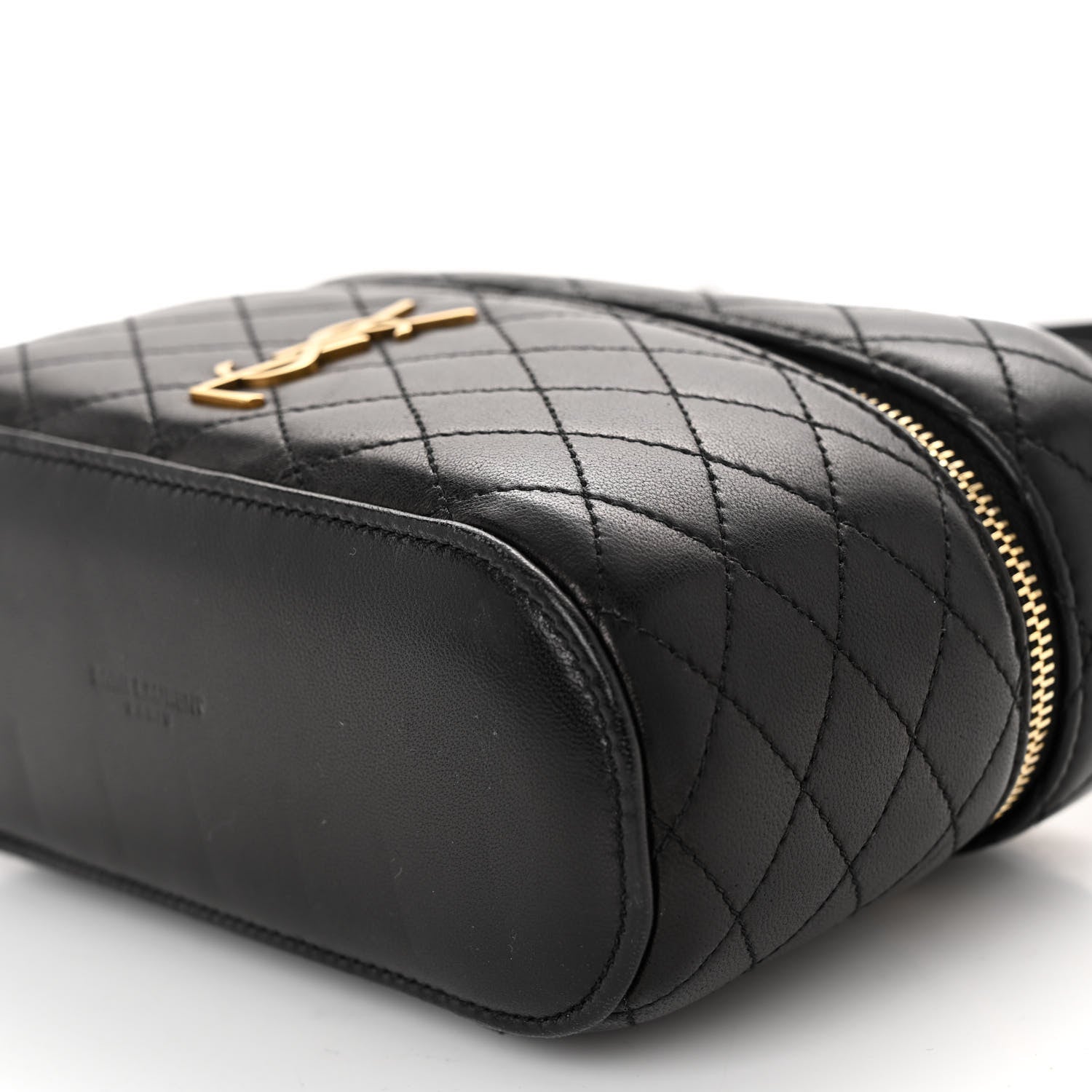 Saint Laurent Lambskin Quilted Mini Gaby Vanity Case Black 1473440