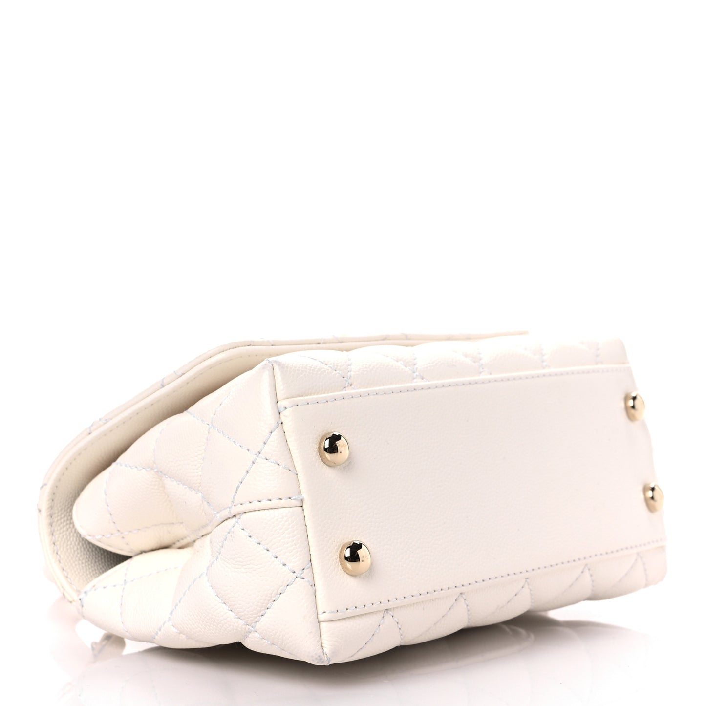 Caviar Quilted Extra Mini Coco Handle Flap White