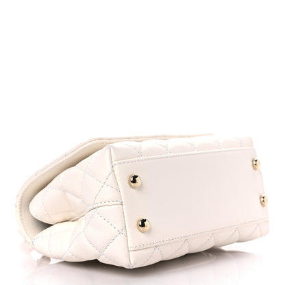 Chanel Caviar Quilted Extra Mini Coco Handle Flap White 4 of 12