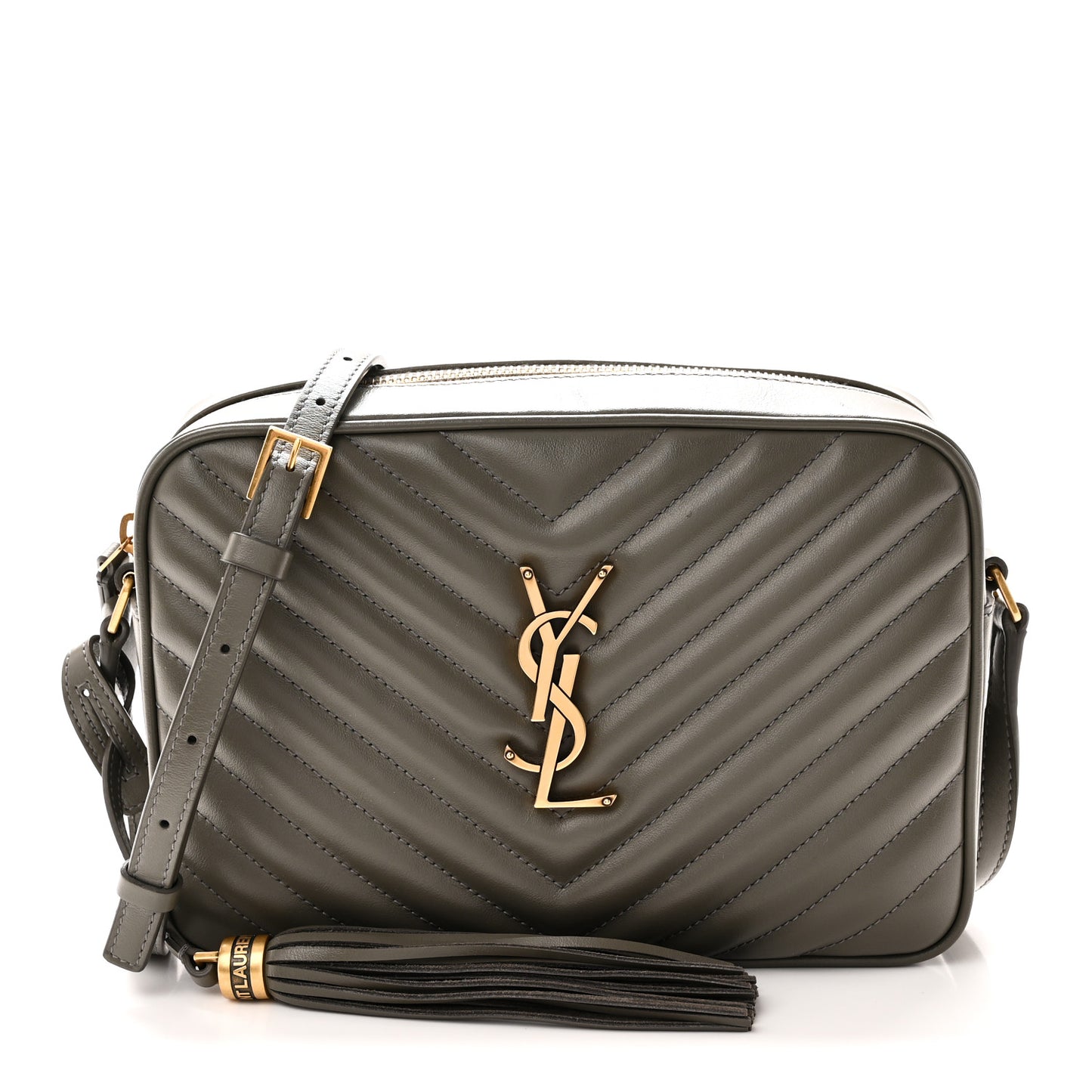 Calfskin Matelasse Monogram Lou Camera Bag Dusty Grey