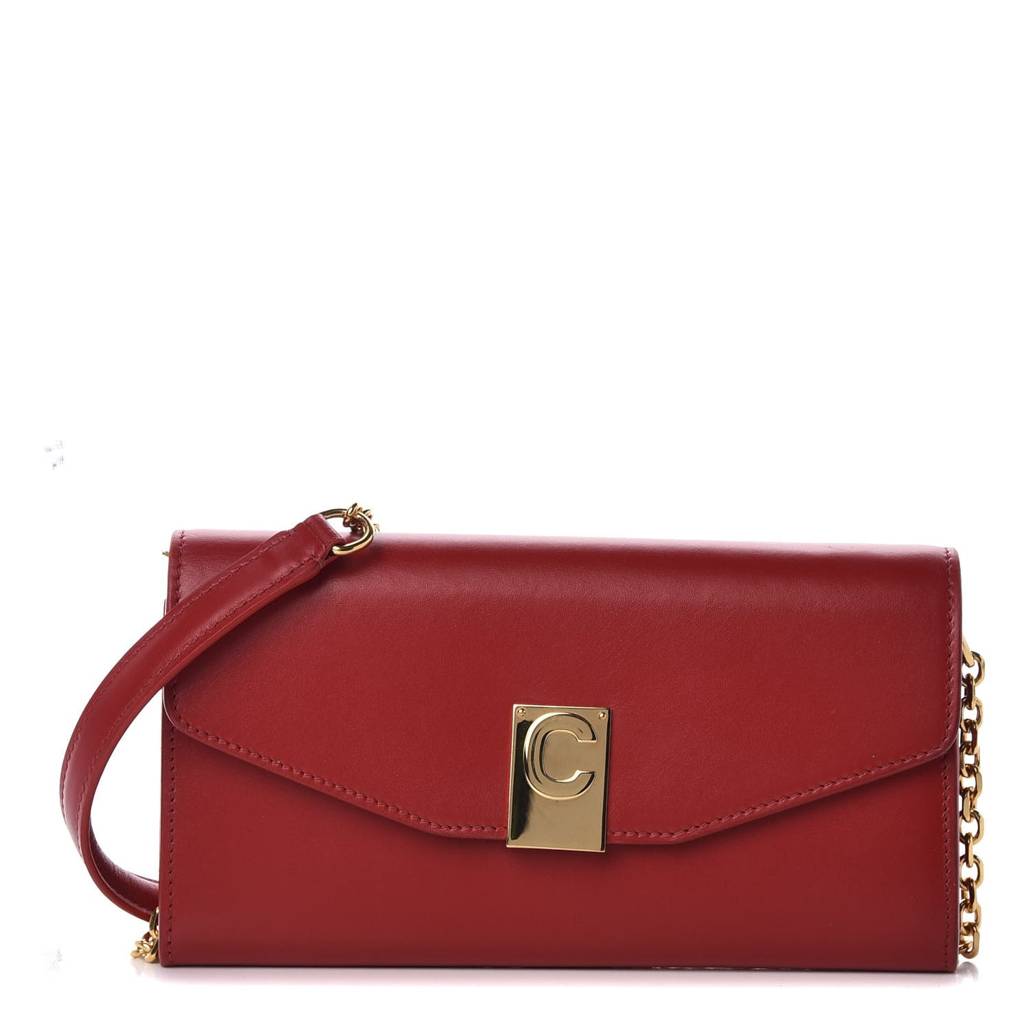 Calfskin C Wallet On Chain Bag Red