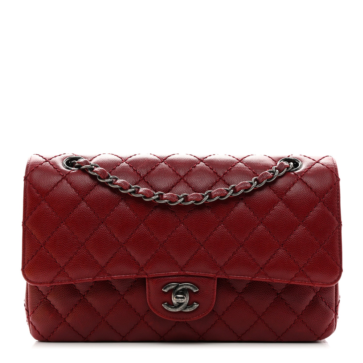 Chanel Caviar Quilted Medium Double Flap Red 1 of 10