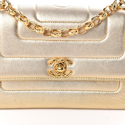 Chanel Metallic Lambskin Horizontal Vertical Quilted Small Single Flap Gold 11 of 11