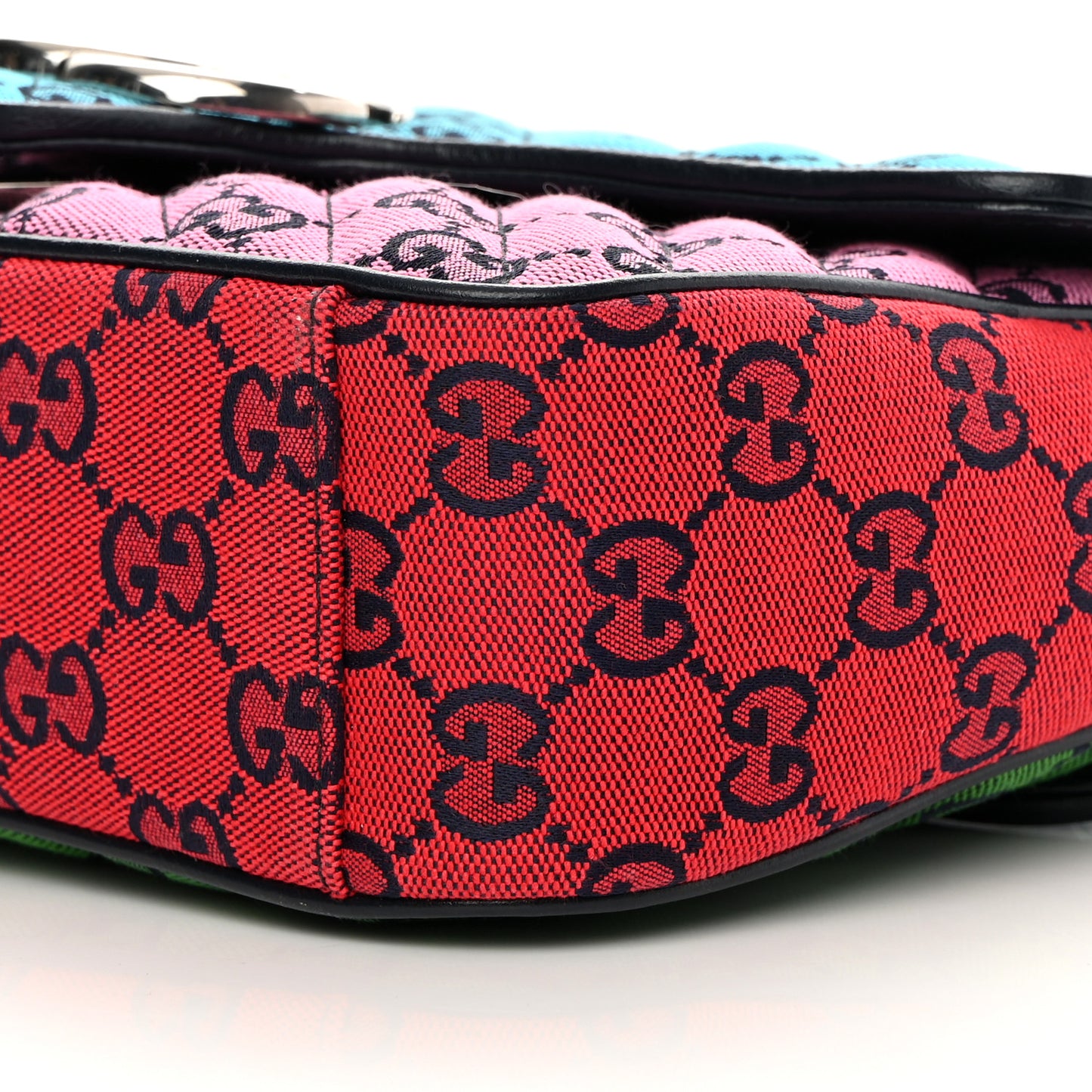 Monogram Multicolor Matelasse Diagonal Small GG Marmont Shoulder Bag Light Blue Pink Blue Green Red