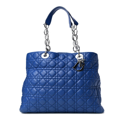 Christian Dior Lambskin Cannage Large Dior Soft Shopping Tote Blue 1 of 4