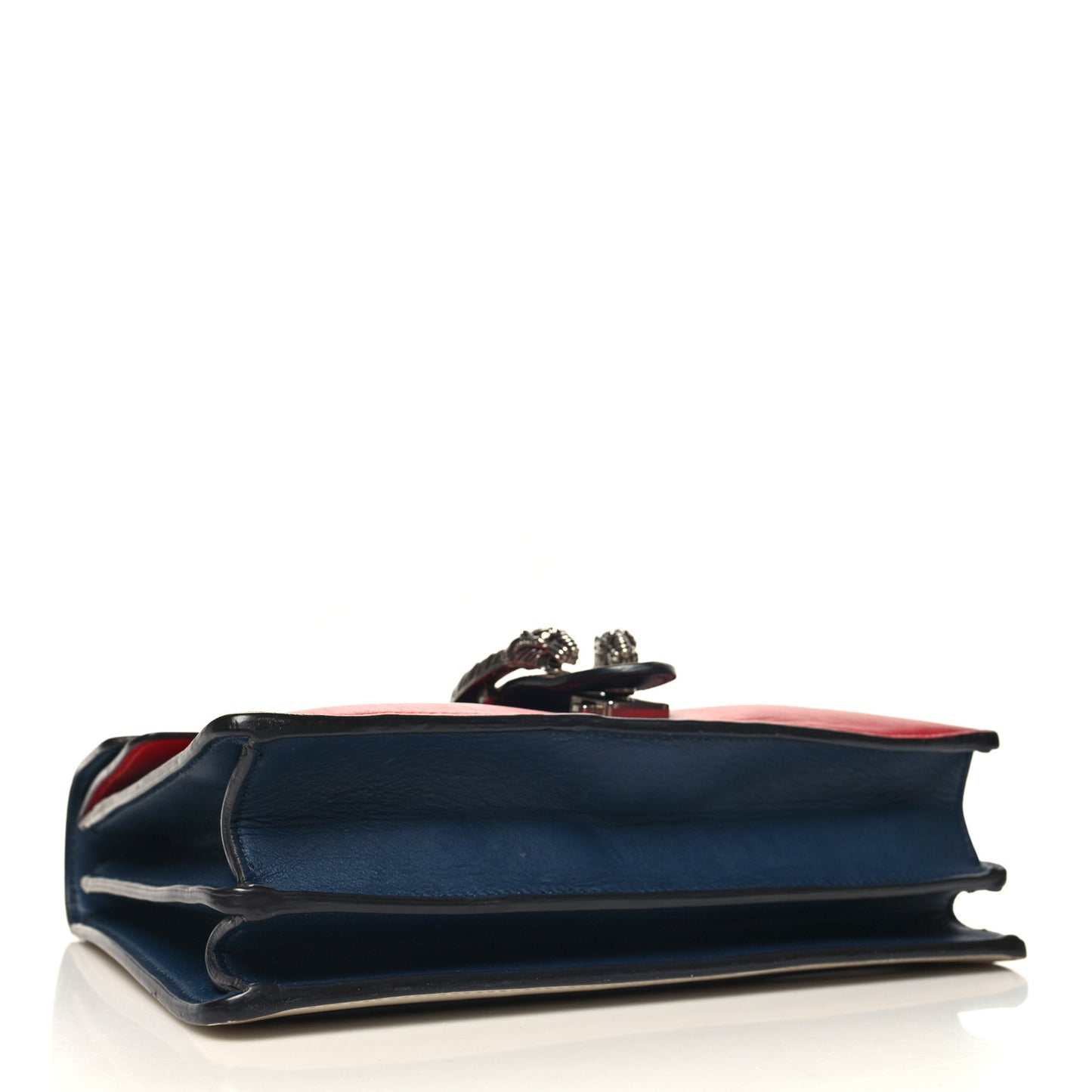 Calfskin Panther Embroidered Medium Dionysus Shoulder Bag White Blue Hibiscus Red