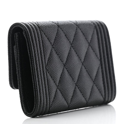 Chanel Caviar Quilted Boy Flap Card Holder Black 3 of 8