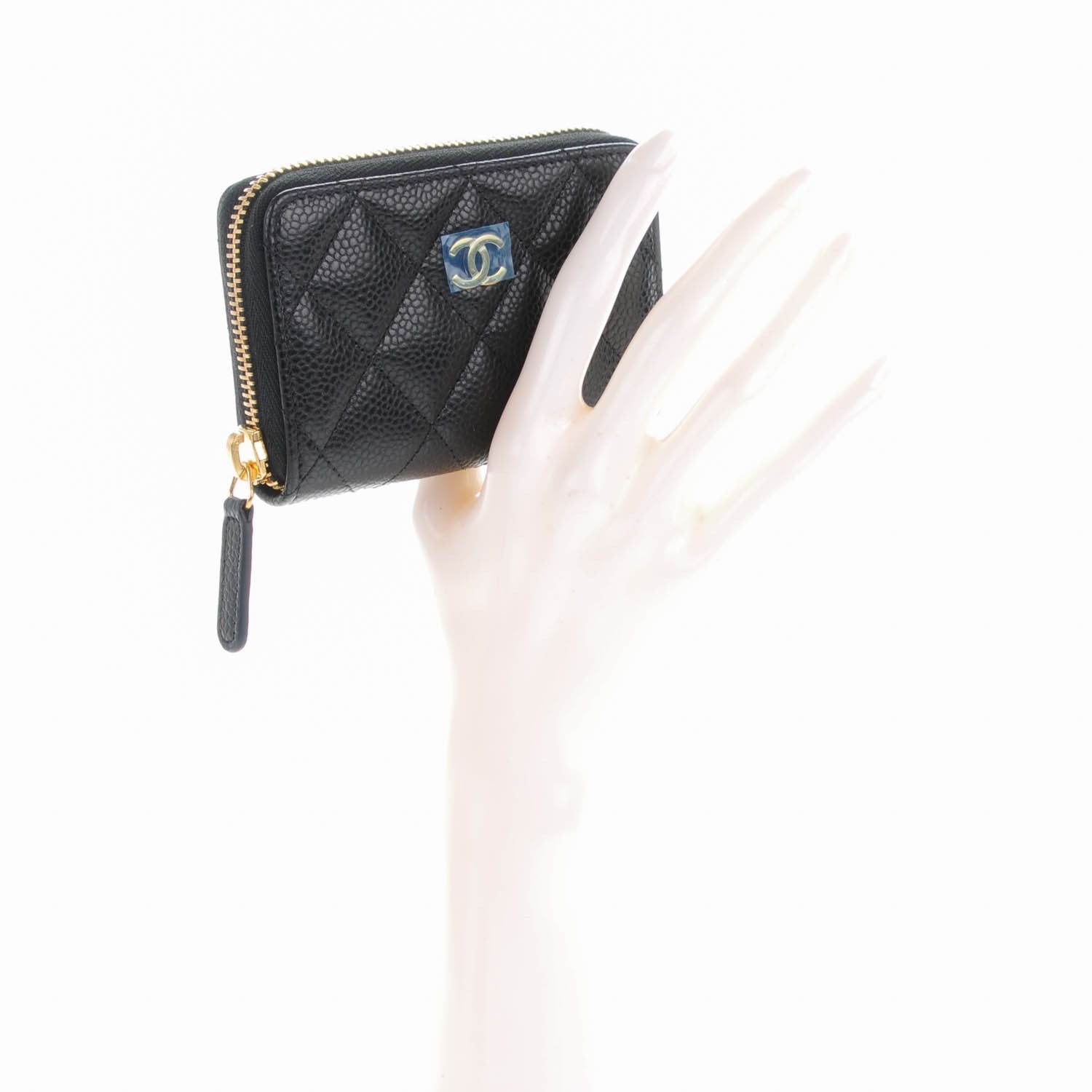 Chanel Caviar Quilted Zip Coin Purse Black 2 of 11