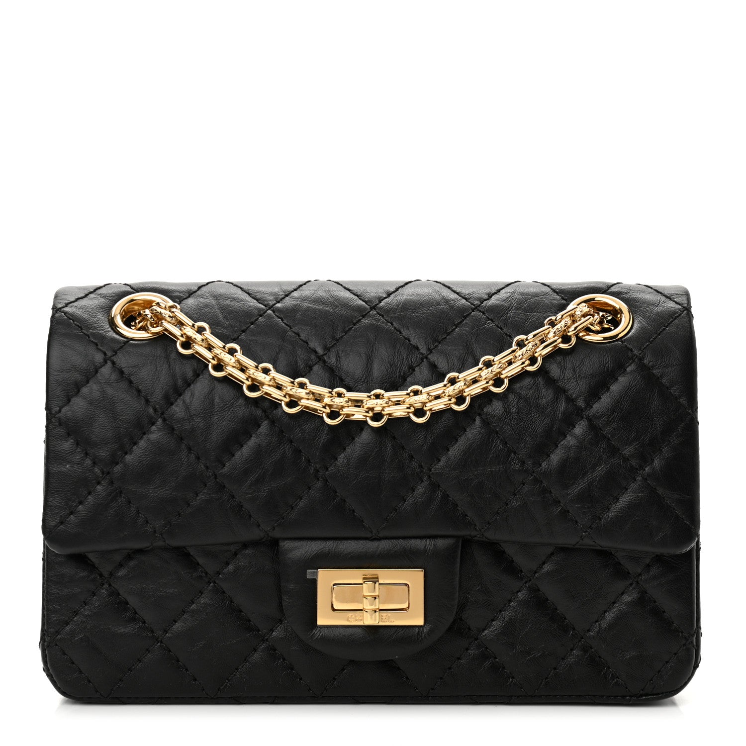 Chanel Aged Calfskin Quilted 2.55 Reissue Mini Flap Black 1 of 10