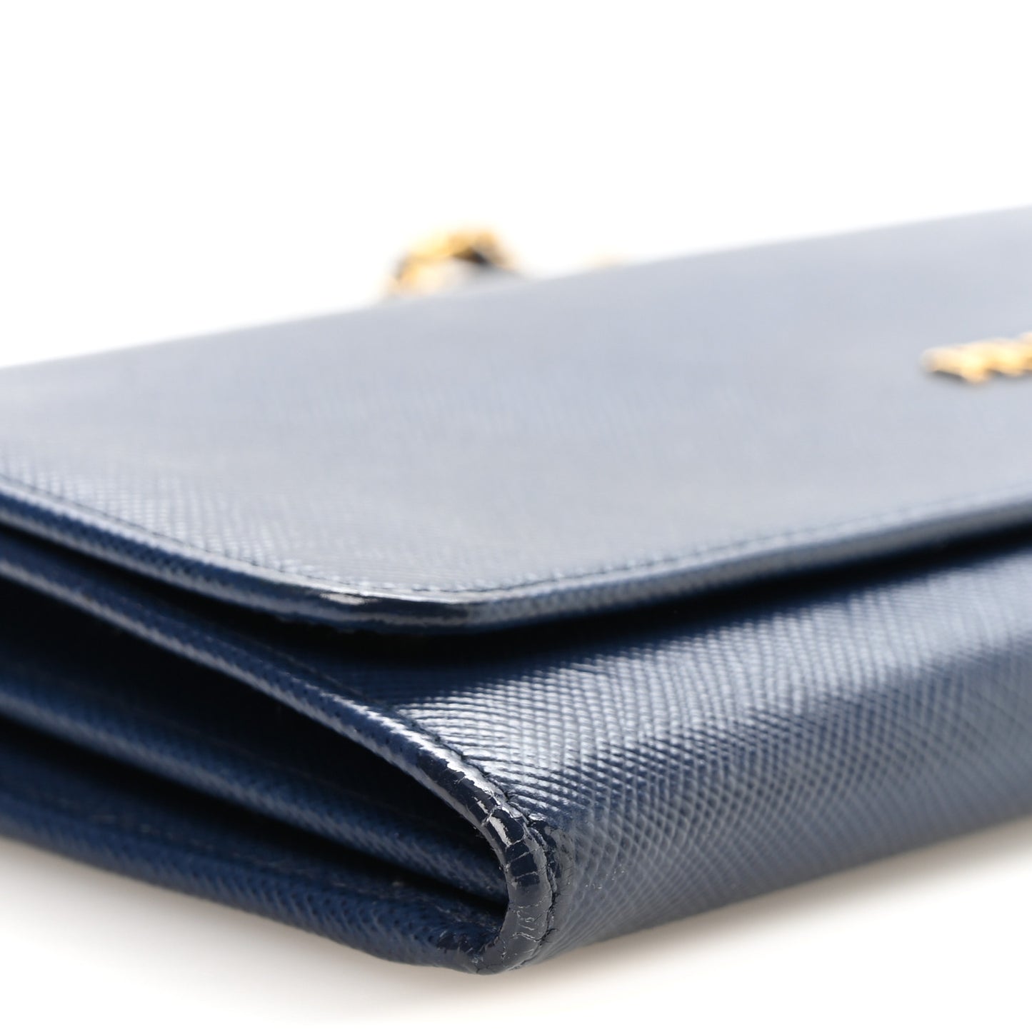 Saffiano Metal Oro Chain Wallet Bleuette