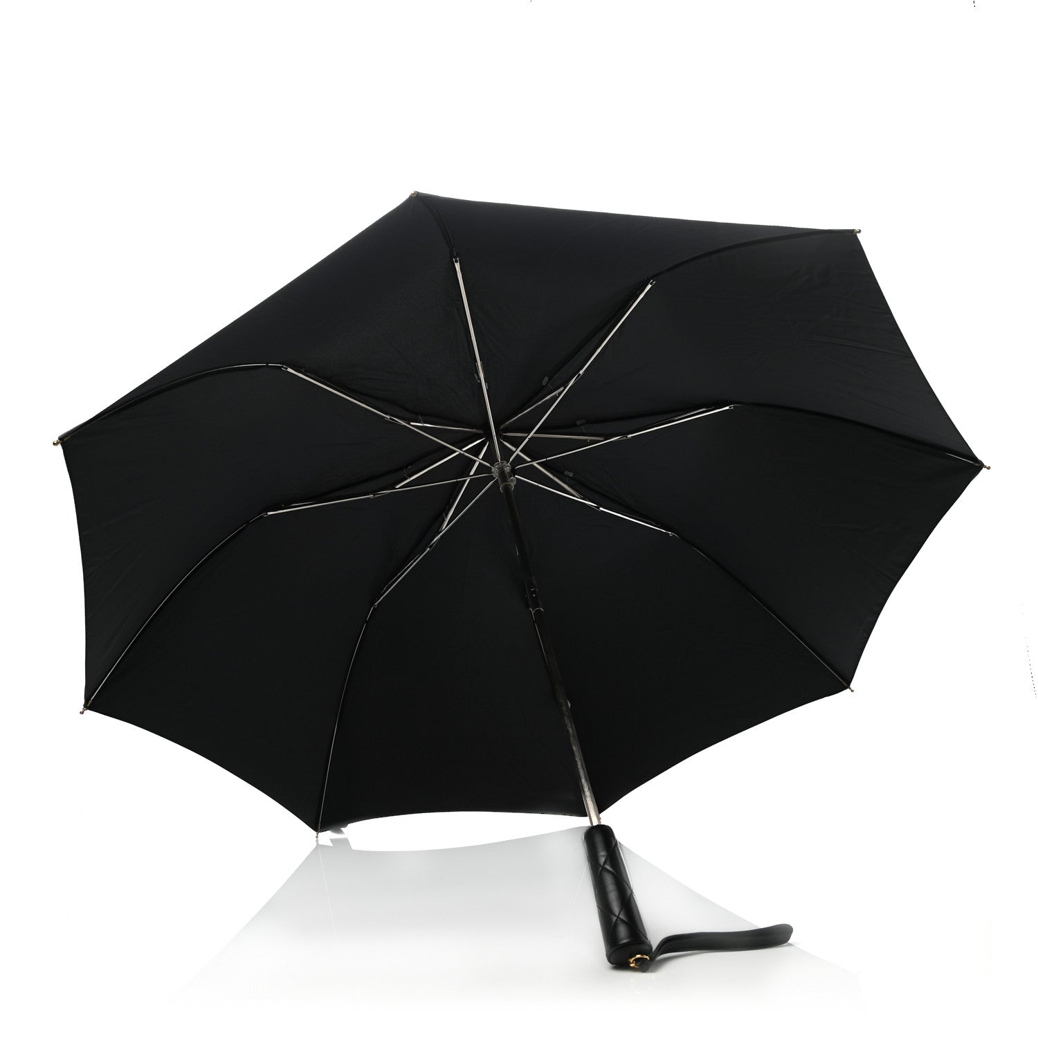 Chanel Nylon Lambskin Quilted Umbrella With Case Black 3 of 7