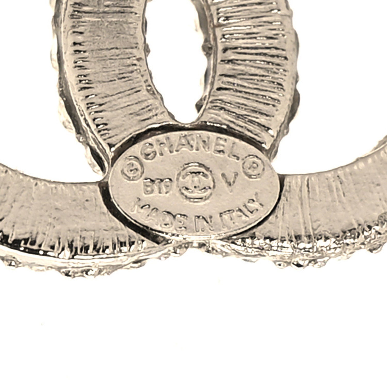 Chanel Crystal CC Earrings Silver 4 of 4