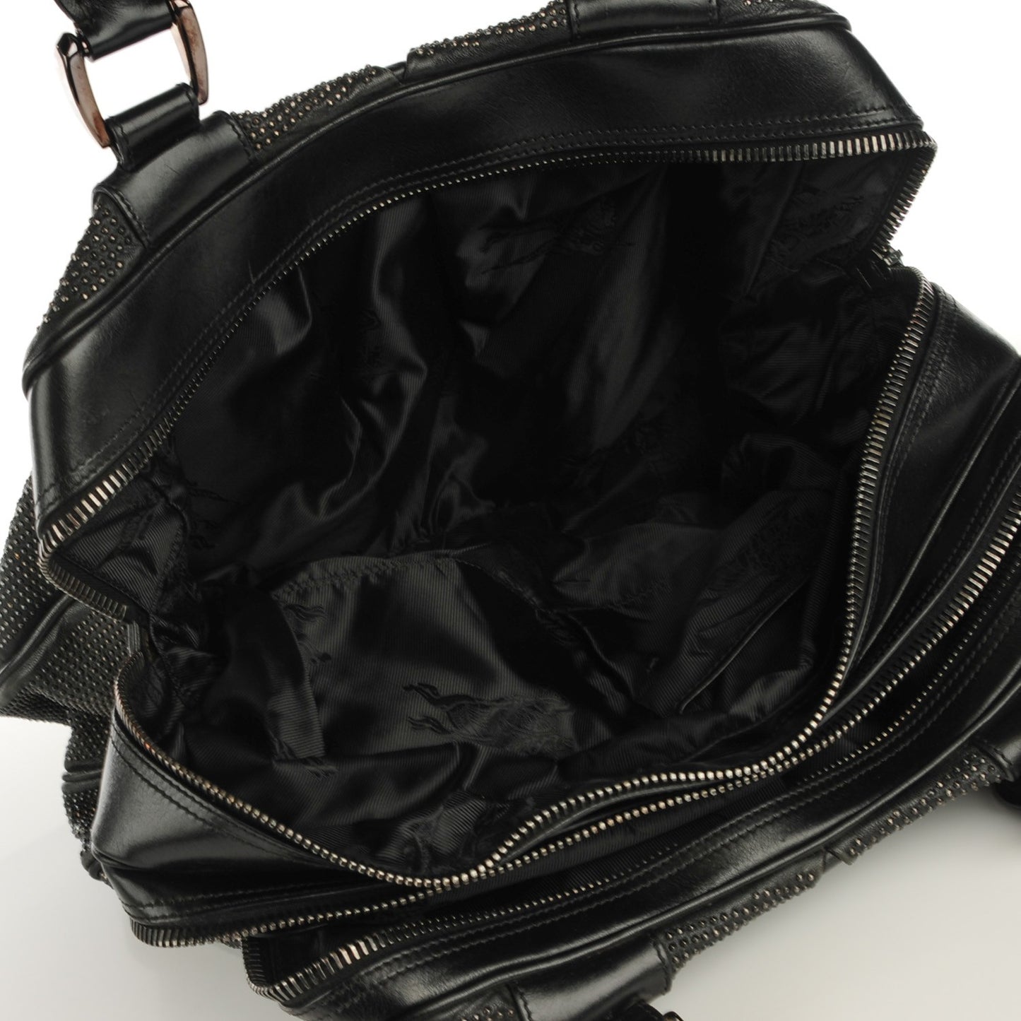 Prorsum Calfskin Studded Knight Satchel Black