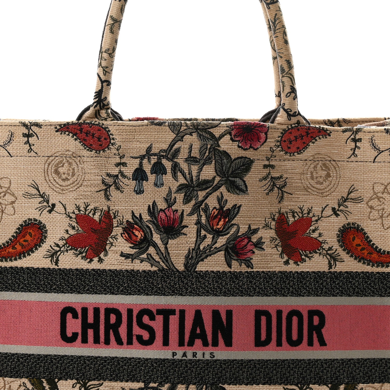 Christian Dior Canvas Embroidered Large Broderie Dior Flowers Book Tote Multicolor 8 of 11