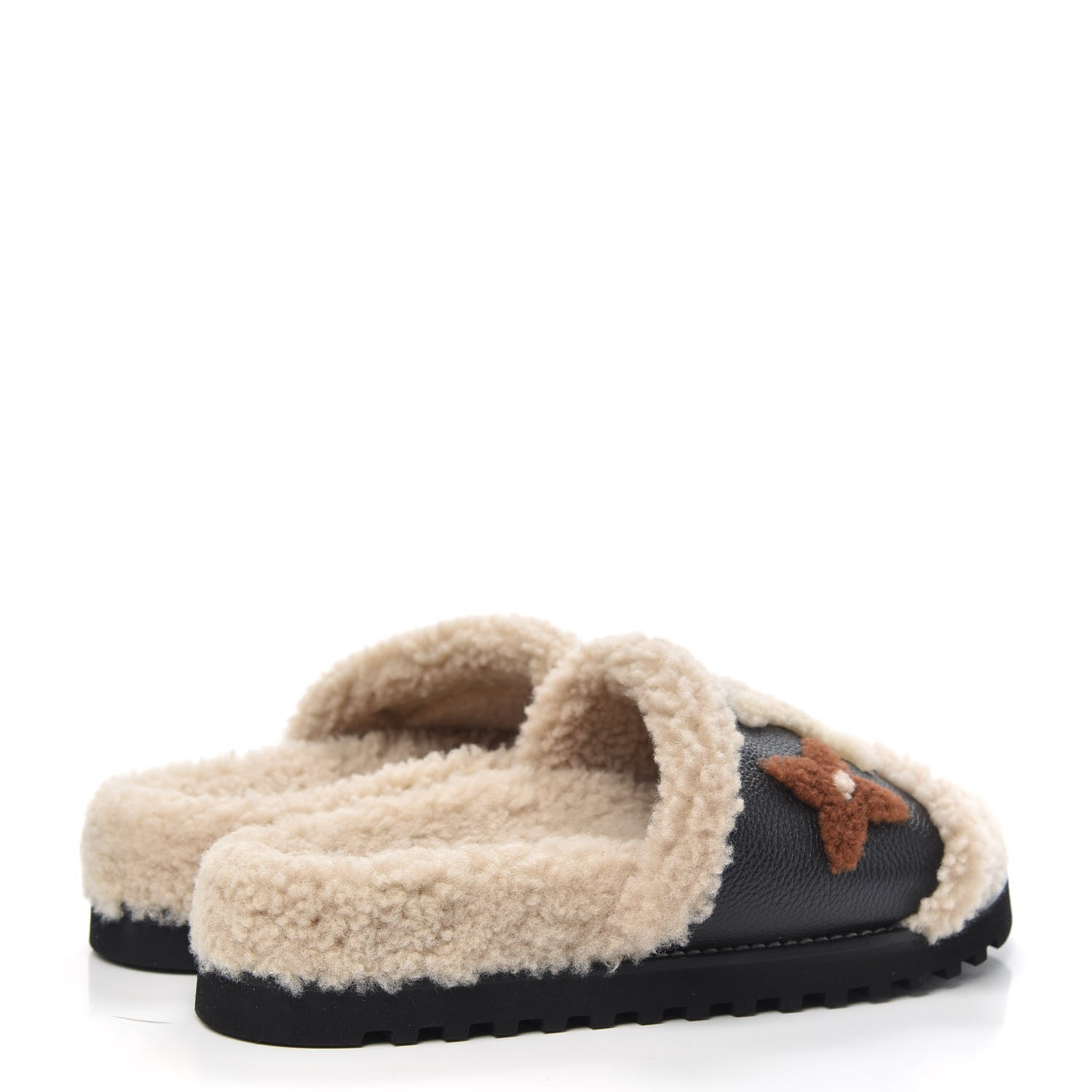 Louis Vuitton Shearling Calfskin Paseo Flat Comfort Mule 38 Beige 4 of 9