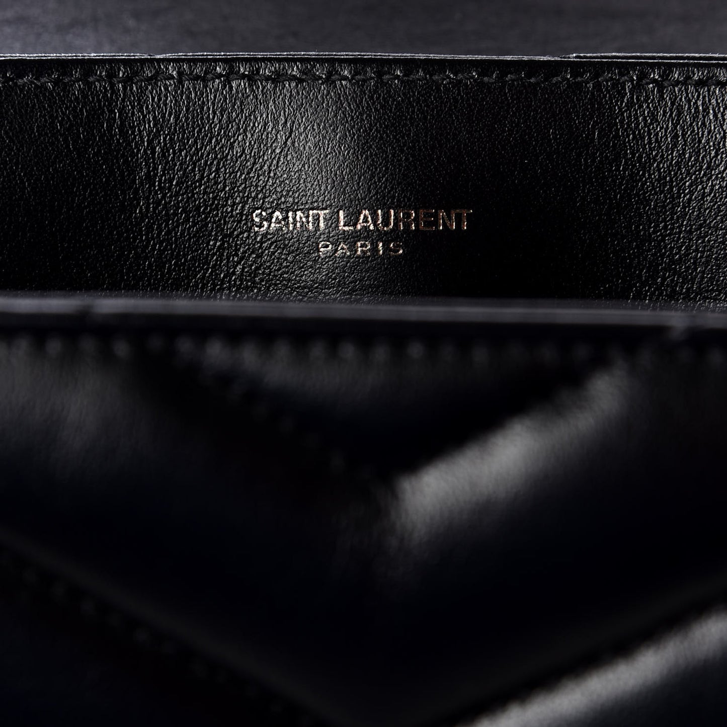 Calfskin Y Quilted Monogram Small Loulou Chain Satchel Black