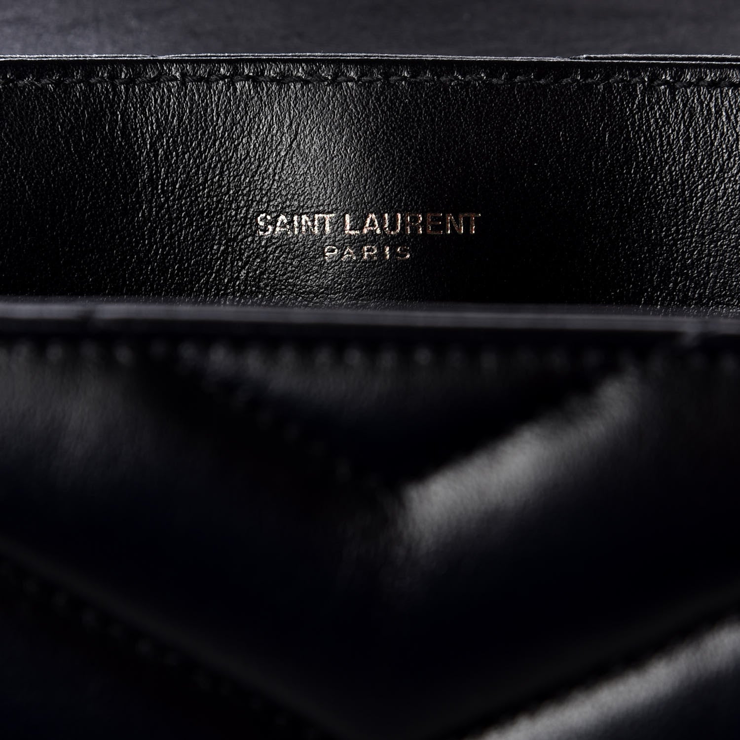 Saint Laurent Calfskin Y Quilted Monogram Small Loulou Chain Satchel Black 9 of 11