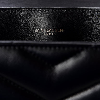 Saint Laurent Calfskin Y Quilted Monogram Small Loulou Chain Satchel Black 9 of 11