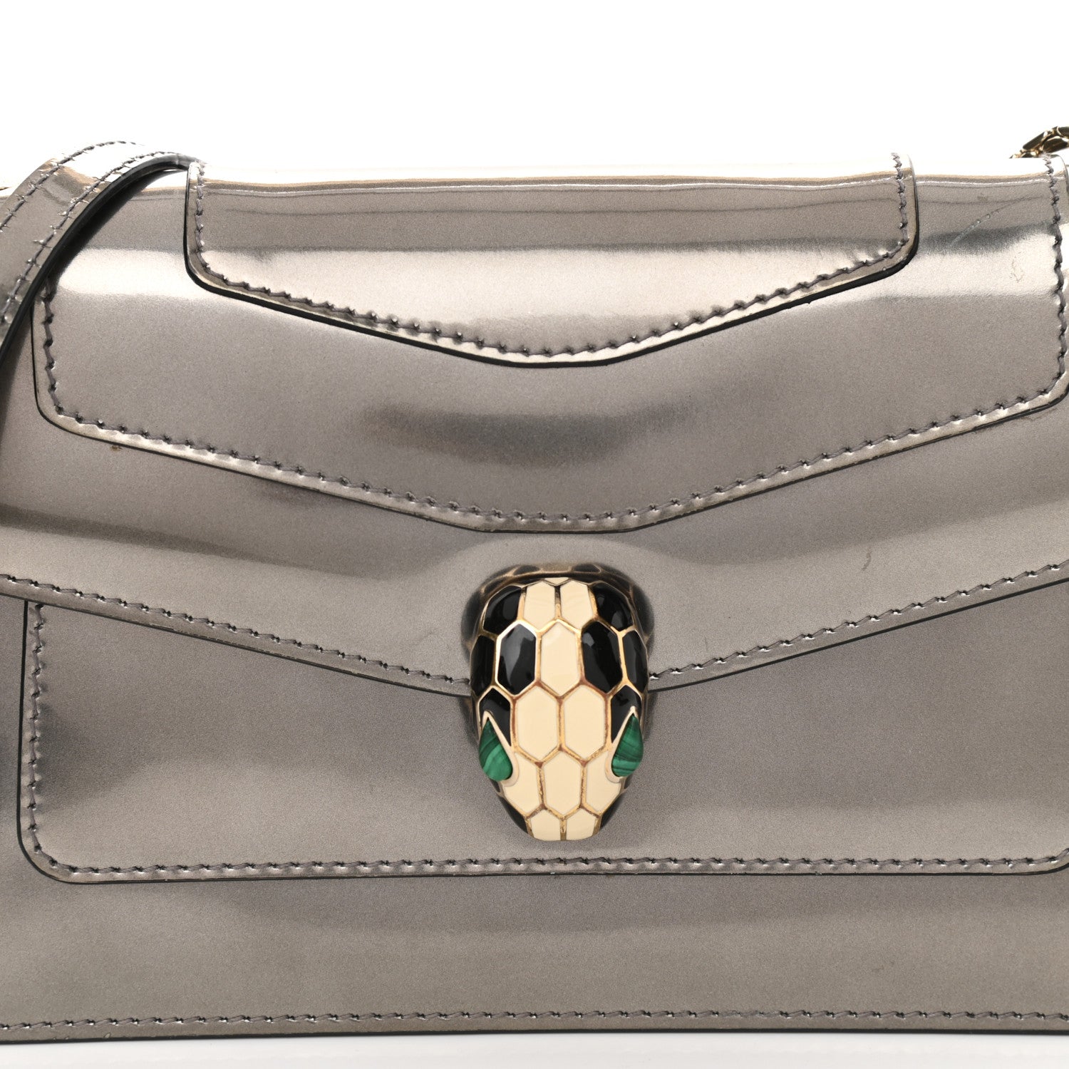 Bulgari Metallic Serpenti Forever Small Shoulder Bag Silver 7 of 13