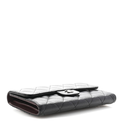 Chanel Caviar Quilted Large Flap Wallet Black 4 of 8