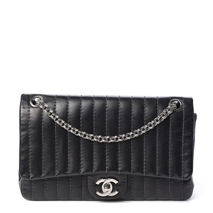 Chanel Lambskin Vertical Quilted Medium Single Flap Black 1 of 9